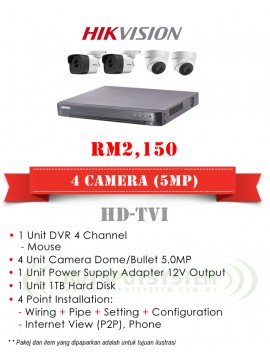 PACKAGES CCTV 4 CAMERA 4CH-5MP