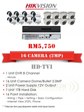 PACKAGES CCTV 16 CAMERA 16CH-2MP