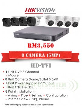 PACKAGES CCTV 8 CAMERA 8CH-5MP